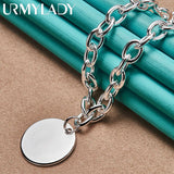 925 Silver Round Pendant Necklace for Women
