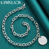 925 Silver Round Pendant Necklace for Women