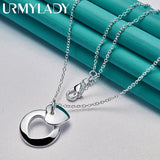 925 Silver Heart Buckle Pendant Necklace 16-30 Inch