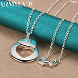 925 Silver Heart Buckle Pendant Necklace 16-30 Inch