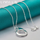 925 Silver Heart Buckle Pendant Necklace 16-30 Inch