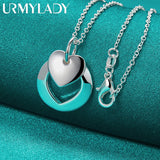 925 Silver Heart Buckle Pendant Necklace 16-30 Inch