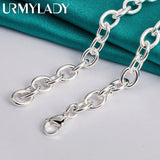 925 Silver Round Photo Frame Charm Pendant Necklace for Women