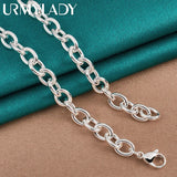 925 Silver Round Photo Frame Charm Pendant Necklace for Women