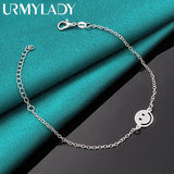 925 Silver Smiling Face Bracelet Women Wedding Charm Jewelry