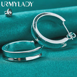 925 Silver Round Stud Earrings Women Wedding Party Jewelry