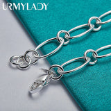 925 Silver Chain Bracelet Women Men Wedding Party Jewelry