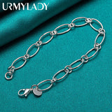 925 Silver Chain Bracelet Women Men Wedding Party Jewelry