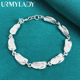 925 Silver Slipper Chain Bracelet Women Wedding Party Gift Jewelry