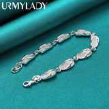 925 Silver Slipper Chain Bracelet Women Wedding Party Gift Jewelry