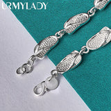 925 Silver Slipper Chain Bracelet Women Wedding Party Gift Jewelry