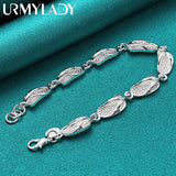 925 Silver Slipper Chain Bracelet Women Wedding Party Gift Jewelry