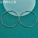 925 Silver Smooth Earrings Women Wedding Party Jewelry