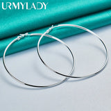 925 Silver Smooth Earrings Women Wedding Party Jewelry