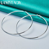 925 Silver Smooth Earrings Women Wedding Party Jewelry