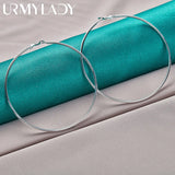 925 Silver Smooth Earrings Women Wedding Party Jewelry