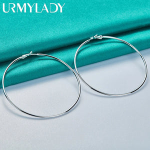 925 Silver Smooth Earrings Women Wedding Party Jewelry