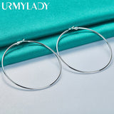 925 Silver Smooth Earrings Women Wedding Party Jewelry