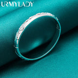 925 Sterling Silver Carved Bangles Bracelet for Women