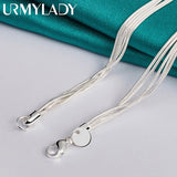 925 Silver Smooth Beads Snake Chain 18In Necklace Wedding Party Jewelry