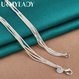 925 Silver Smooth Beads Snake Chain 18In Necklace Wedding Party Jewelry