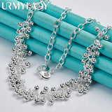 925 Silver Grape Beads Necklace Wedding Party Gift Jewelry