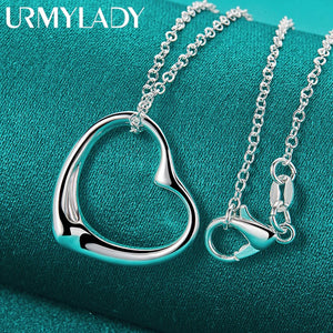 925 Silver Heart Love Pendant Necklace for Women