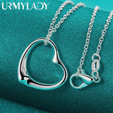 925 Silver Heart Love Pendant Necklace for Women