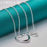 925 Silver Heart Love Pendant Necklace for Women