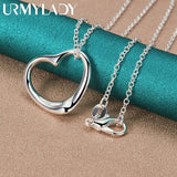 925 Silver Heart Love Pendant Necklace for Women
