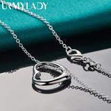 925 Silver Heart Love Pendant Necklace for Women