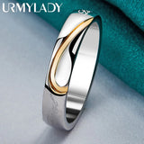 925 Sterling Silver Smooth Round Ring For Women Wedding Party Charm Jewelry