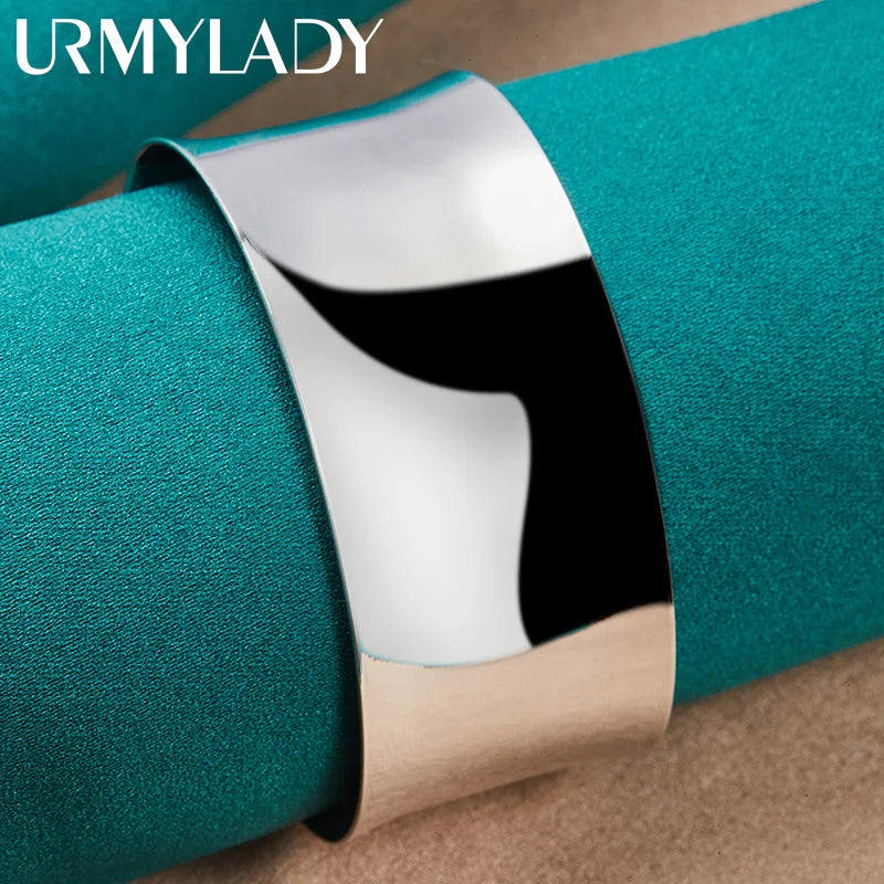 925 Sterling Silver Round Bangles Bracelet For Women