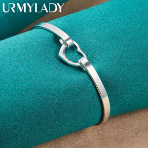 925 Silver Round Hook Mouth Bangles Bracelet For Women Charm Jewelry