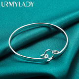 925 Silver Round Hook Mouth Bangles Bracelet For Women Charm Jewelry