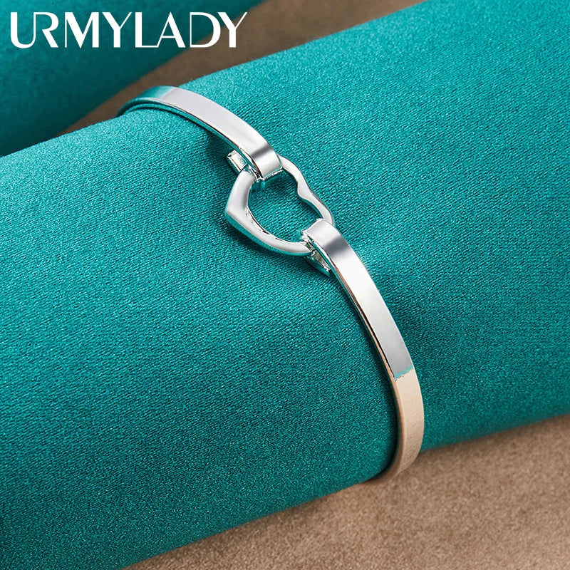925 Silver Round Hook Mouth Bangles Bracelet For Women Charm Jewelry