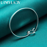 925 Silver Round Hook Mouth Bangles Bracelet For Women Charm Jewelry