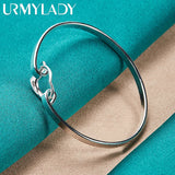 925 Silver Round Hook Mouth Bangles Bracelet For Women Charm Jewelry