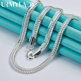 925 Sterling Silver Snake Bone Chain Necklace 20-24 Inch