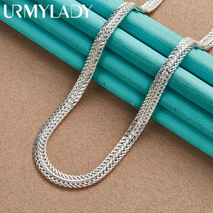 925 Sterling Silver Snake Bone Chain Necklace 20-24 Inch