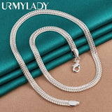 925 Sterling Silver Snake Bone Chain Necklace 20-24 Inch
