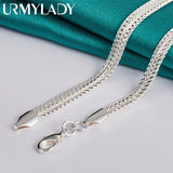 925 Sterling Silver Snake Bone Chain Necklace 20-24 Inch