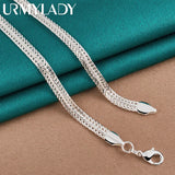 925 Sterling Silver Snake Bone Chain Necklace 20-24 Inch
