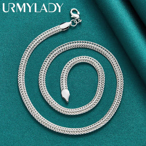 925 Sterling Silver Snake Bone Chain Necklace 20-24 Inch
