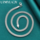 925 Sterling Silver Snake Bone Chain Necklace 20-24 Inch