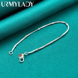 925 Sterling Silver Snake Chain Bracelet Wedding Charm Jewelry