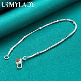 925 Sterling Silver Snake Chain Bracelet Wedding Charm Jewelry
