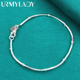 925 Sterling Silver Snake Chain Bracelet Wedding Charm Jewelry