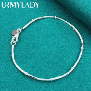 925 Silver Snake Chain Bracelet For Women Men Wedding Gift