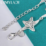 925 Silver Star Chain Bracelet Women Wedding Party Gift